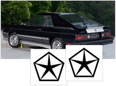 1983-87 Dodge Charger Shelby Pentastar Rocker Decal Set