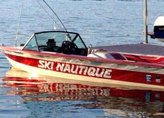 Ski Nautique Boat Yacht White Decals 2PC Set Vinyl High Quality New 60” OEM