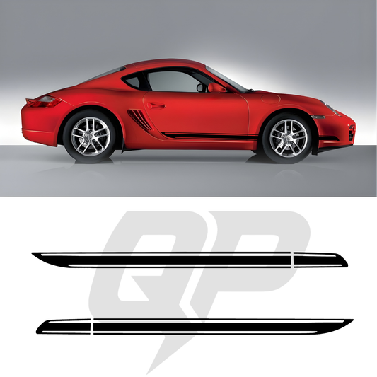 Porsche Cayman Double Hockey Stripe Decals (987 & 981, 2005-2016) | Quality Prints USA