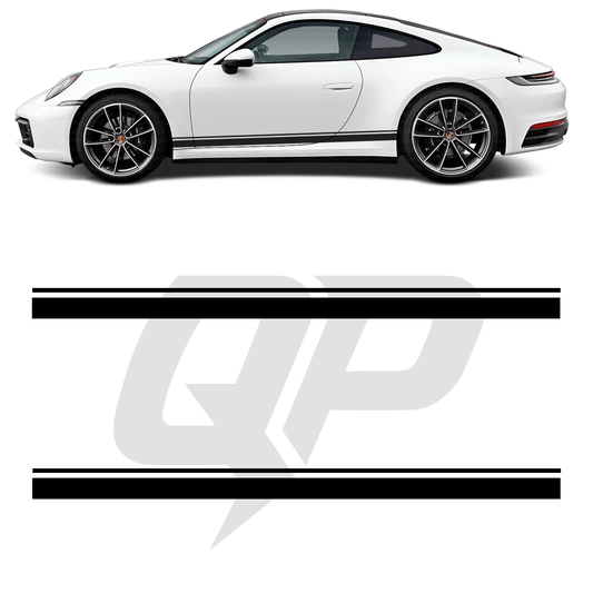 Porsche 911 Double Side Stripe Decals | 991 & 992 Rocker Kit
