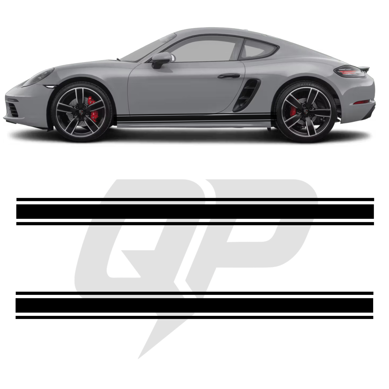 Porsche 718 Cayman Triple Side Stripe Decals | 3-Stripe Rocker Panel K ...