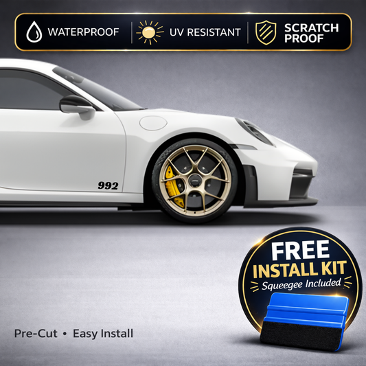 Porsche 911 992 Front Fender Chassis Badge Decals (2019-Present) | Set of 2