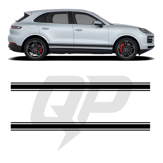 Porsche Cayenne Triple Side Stripe Decals | 3-Stripe Rocker Kit (2018+)