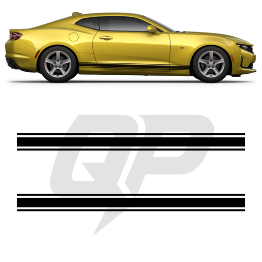 Chevy Camaro Triple Side Stripe Decals (2016-2024) | 3-Stripe Rocker Panel Kit