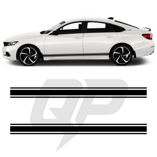 Honda Accord Triple Side Stripe Decals (2018-2022) | 3-Stripe Rocker Panel Kit