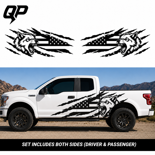 Wolf USA Vinyl Decal Set for Ford F-150 – Full Length Side Graphic Kit