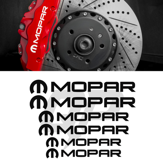 Dodge Mopar universal brake caliper decal kit premium vinyl heat resistant 3 to 6 inch