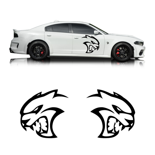 Dodge Hellcat Logo Vinyl Decal (Set of 2) — Premium Die-Cut Vinyl for Challenger, Charger & Durango