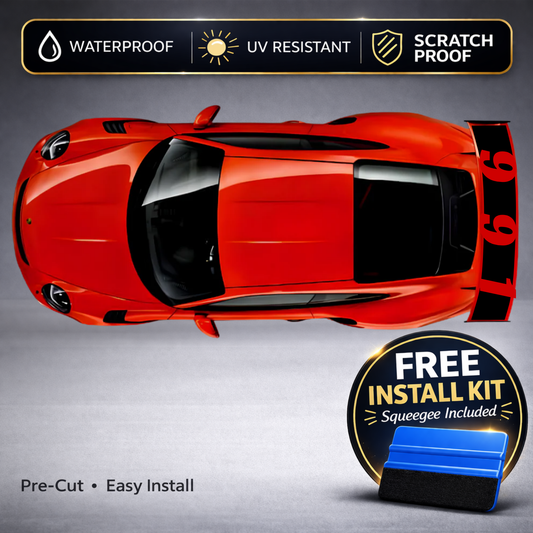 Porsche 911 GT3 RS Rear Wing Racing Number Decals (991, 2015-2019) | Motorsport Livery Kit