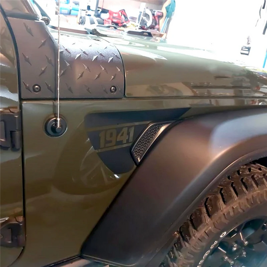 Jeep Wrangler JL & Gladiator JT "1941" Fender Vent Decal — Precut Black PVC Sticker (2018–2024)
