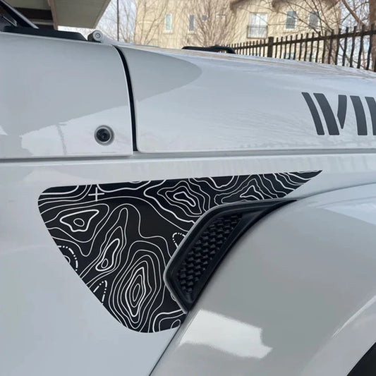 Jeep Wrangler JL/JLU & Gladiator JT Topographic Fender Vent Decal (2018–2026)