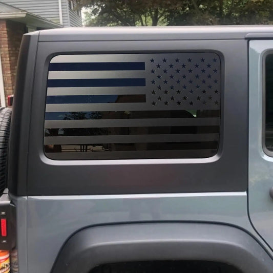 Jeep Wrangler JK / JKU American Flag Rear Window Decal (2011–2018, 4-Door) — Precut Stars & Stripes Kit