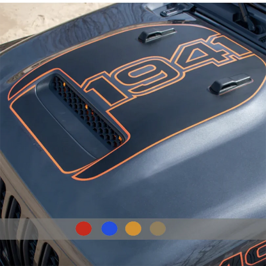 Jeep Wrangler & Gladiator 1941 Reflective Matte Hood Decal (2018–2024) — JL JT Mojave, 392, Rubicon