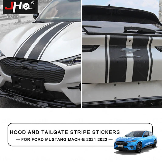 Ford Mustang Mach-E Stripe Decal Kit – 3D Carbon Fiber Vinyl (2021–2023)