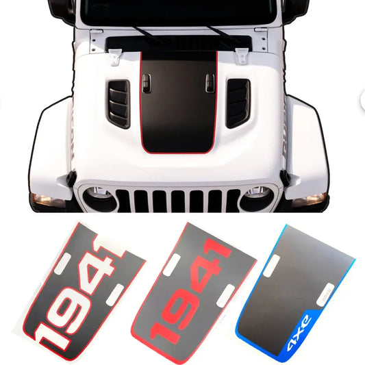 Jeep Wrangler & Gladiator 1941 Matte Black Hood Decal (JL JT 4xe 2018–2024)