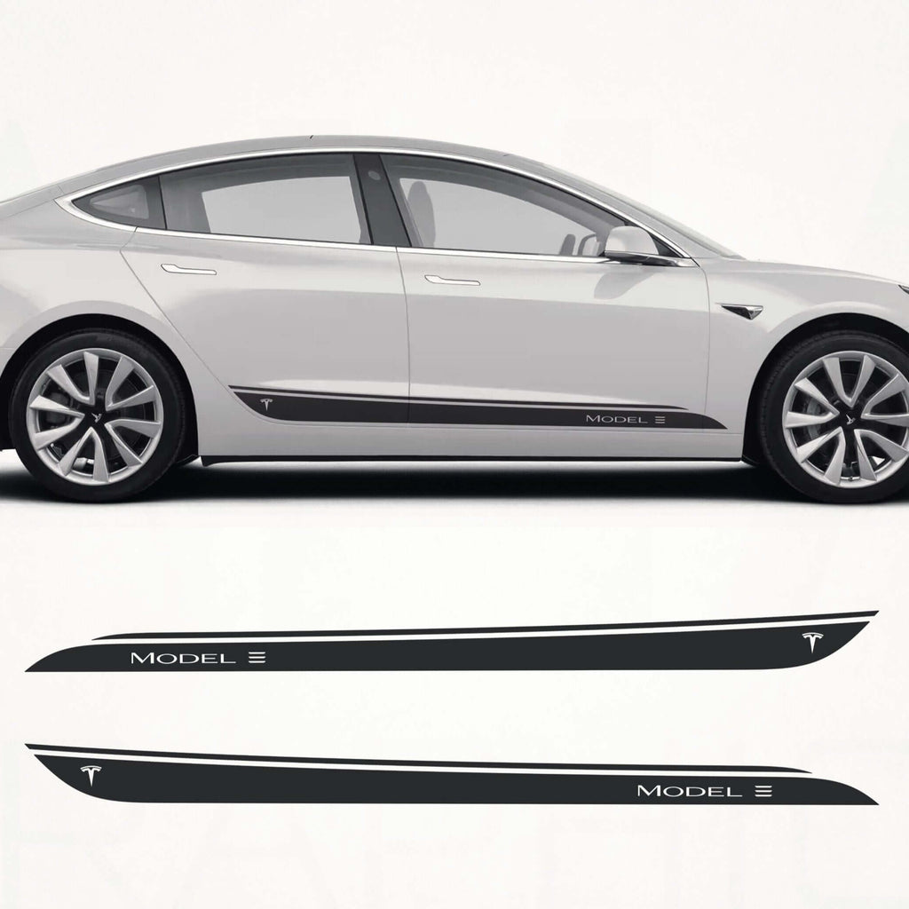 Tesla Model 3 Side Stripe Decals (2017–2021) – Rocker Panel Vinyl Kit ...