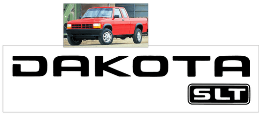 2003-04 Dodge Dakota SLT tailgate decal 3.4 inch by 16.2 inch precision-fit vinyl graphic