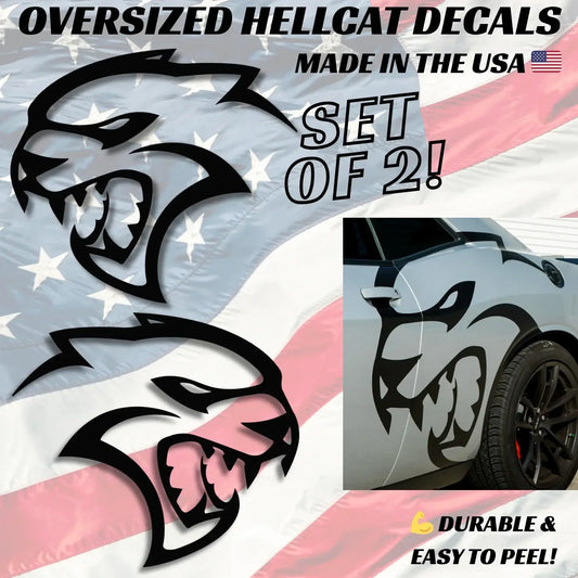 HELLCAT Decal Kit for Dodge Charger & Challenger | Oversized Vinyl Decals