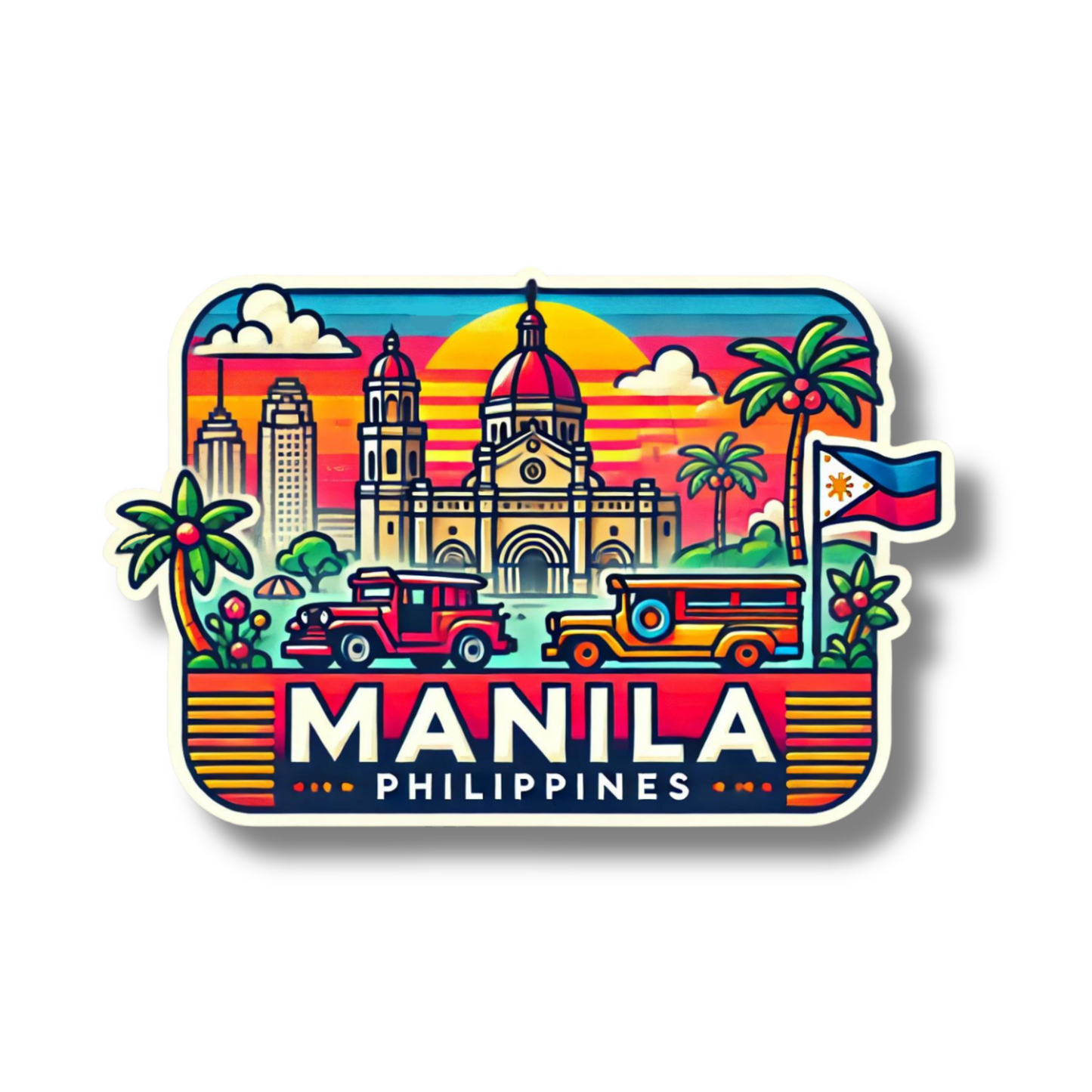 Manila Philippines Souvenir Sticker For Car Laptop