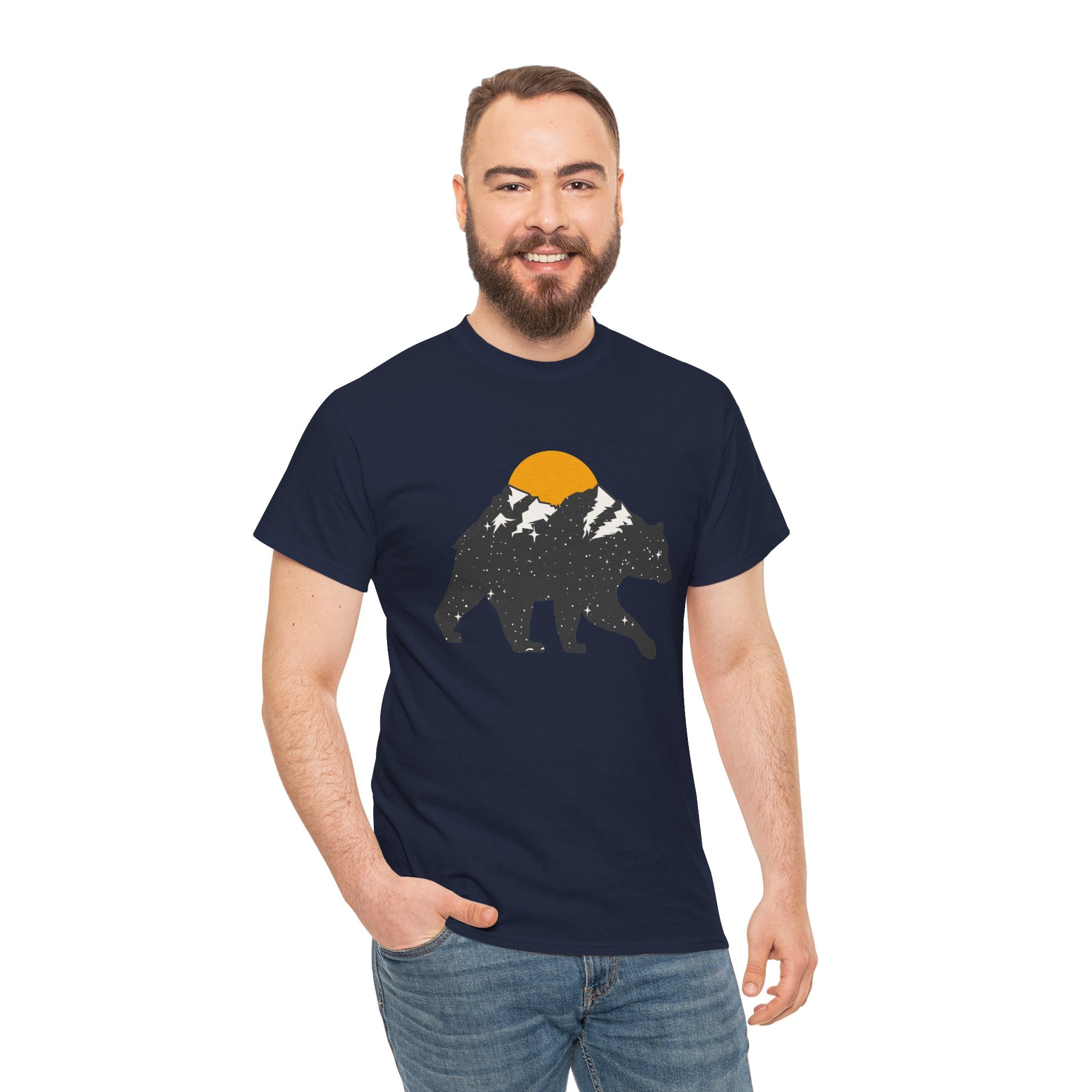 Outdoor Camping Mountains Bear Unisex Graphic Novelty Shirt Tee