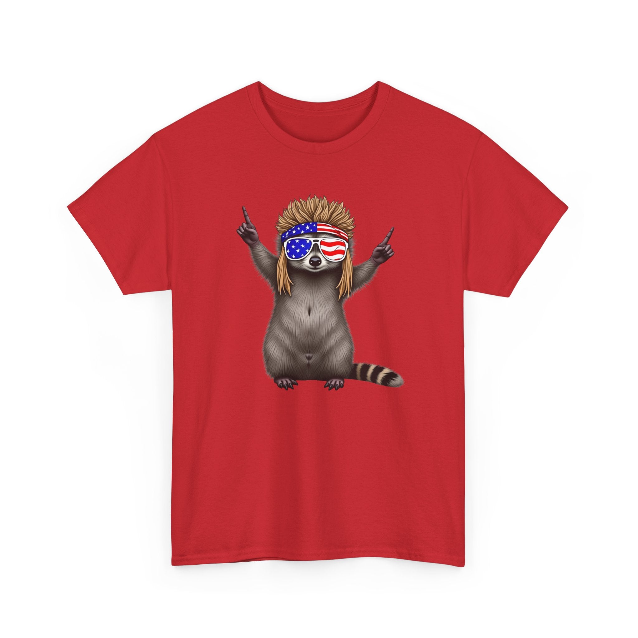 Funny Racoon Patriotic America Tee, Animal Graphic Shirt, 4th of July Unisex