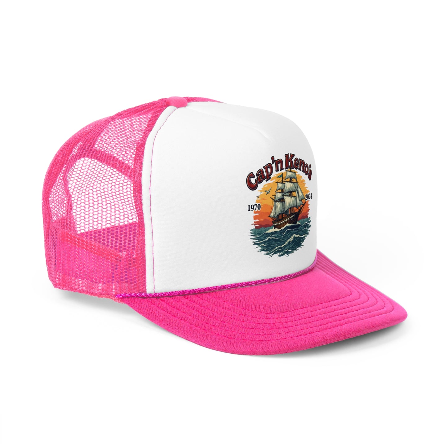 Cap'n Kenos Encinitas California Tribute Sailor Graphic Trucker Caps