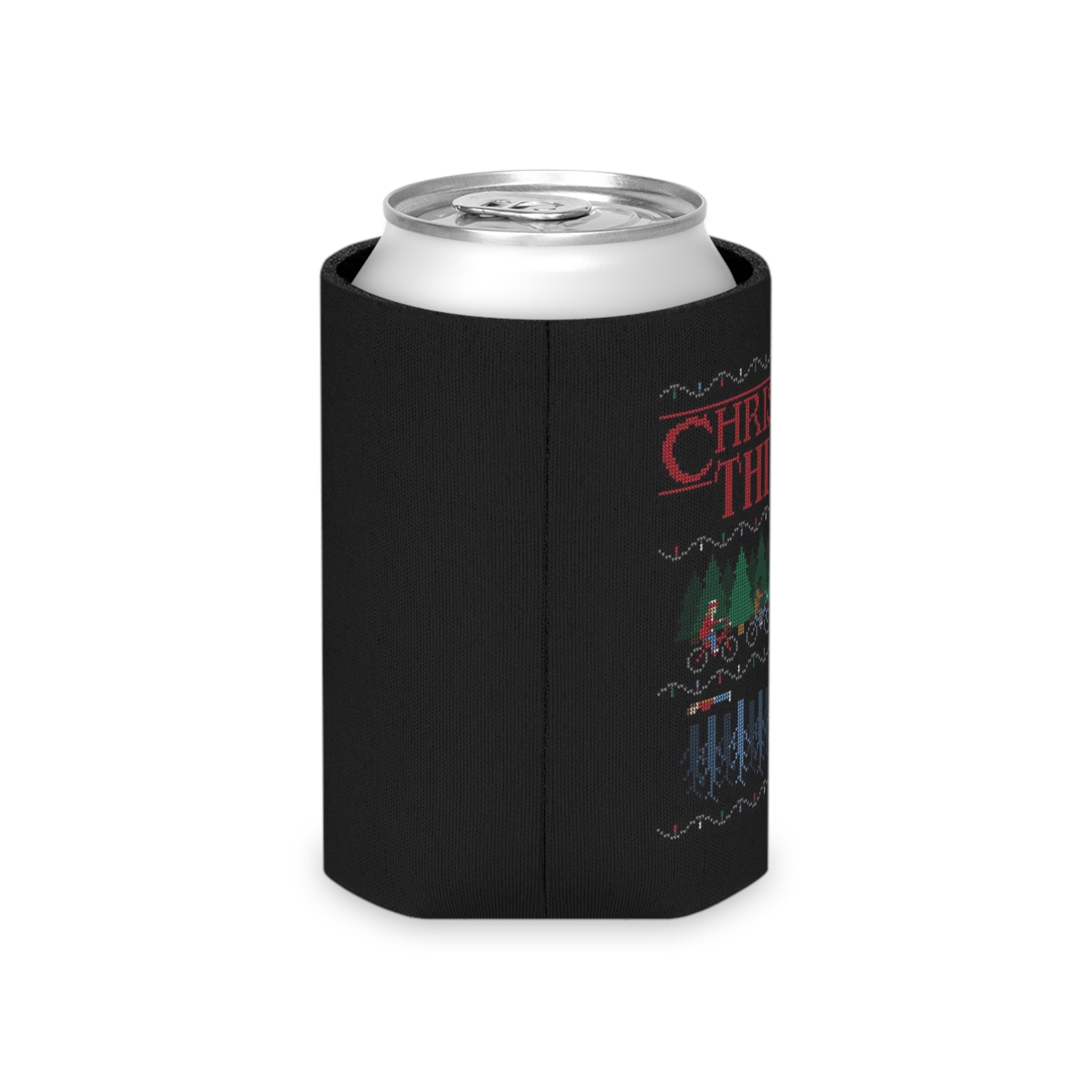 Christmas Things Stranger Things TV Show Beer Soda Holiday Can Cooler