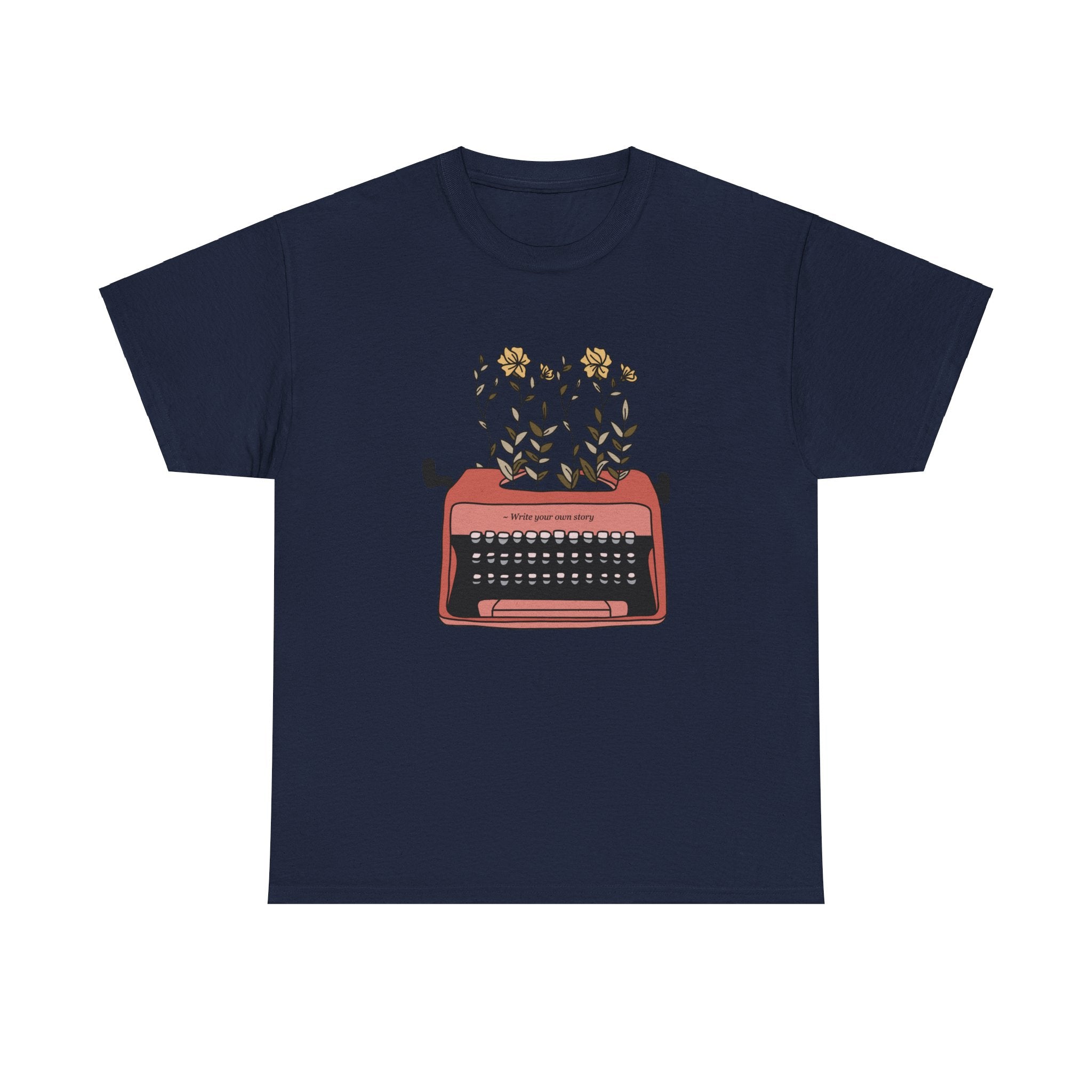 Cute Typewriter Flowers Retro Unisex Graphic Novelty Shirt Tee