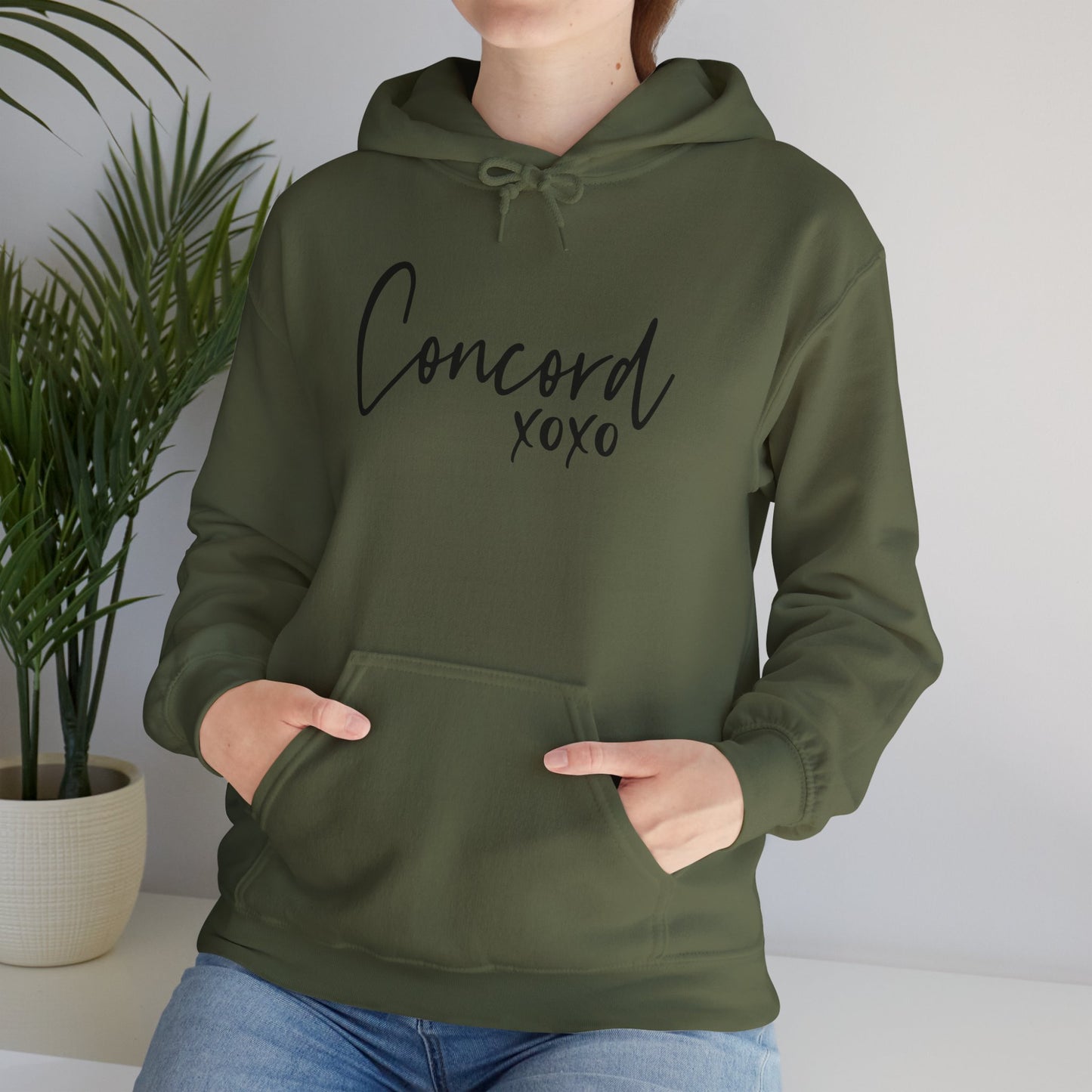 Concord North Carolina NC State Cursive Hoodie