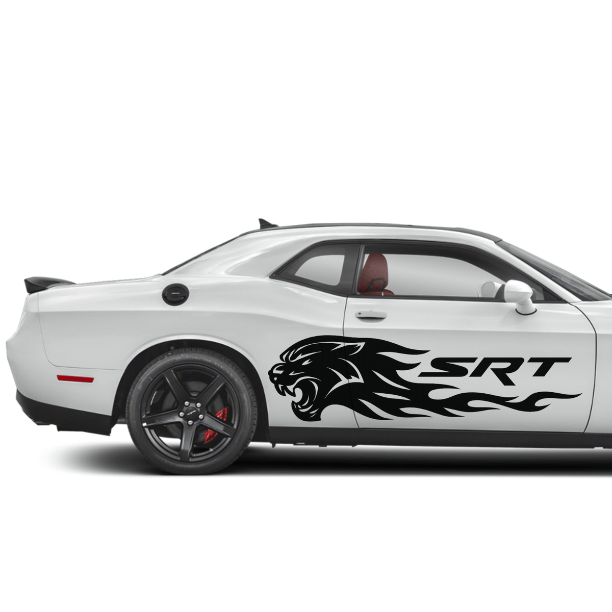 Hellcat Flame Tiger Side Decal – Dodge Challenger, Charger, Durango – SRT Vinyl Stripe Graphic 12" to 45" Weatherproof