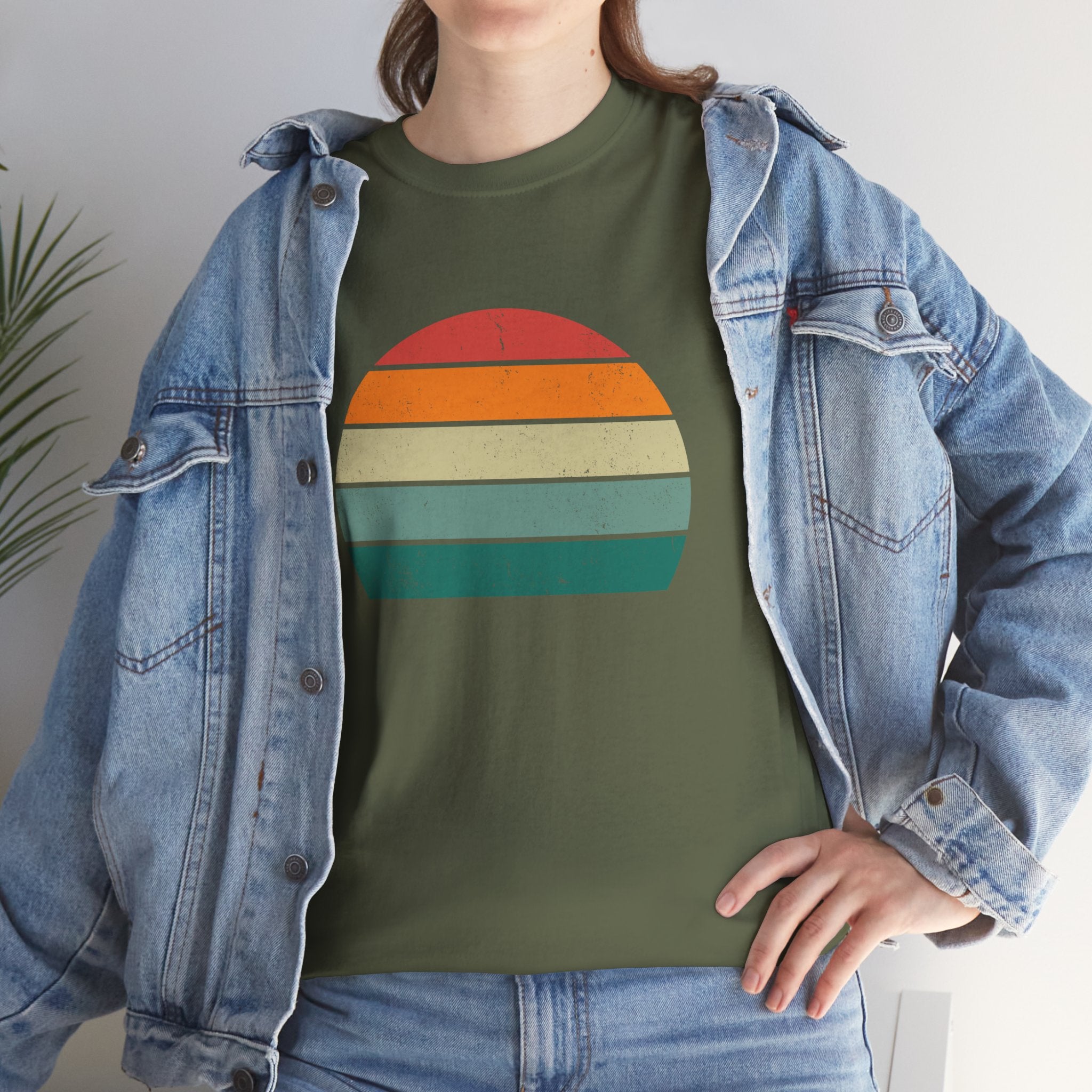 Retro Distressed Sunset Unisex Graphic Novelty Shirt Tee