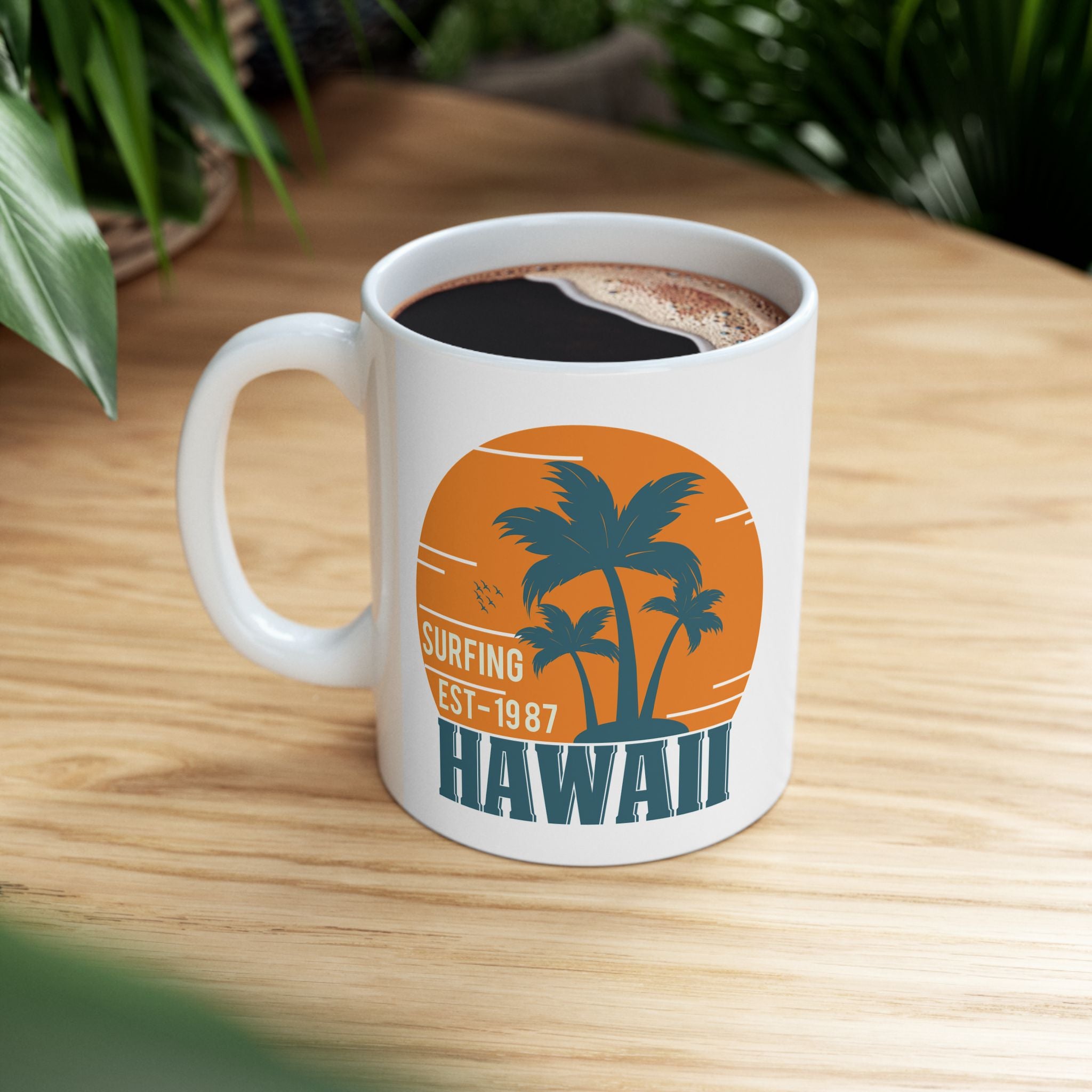 Surfing Hawaii Souvenir Gift Ceramic Mug