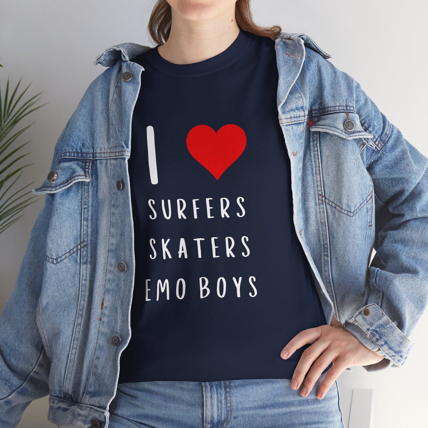 Funny Women’s "I Love Surfers, Skaters, Emo Boys" Graphic T-Shirt