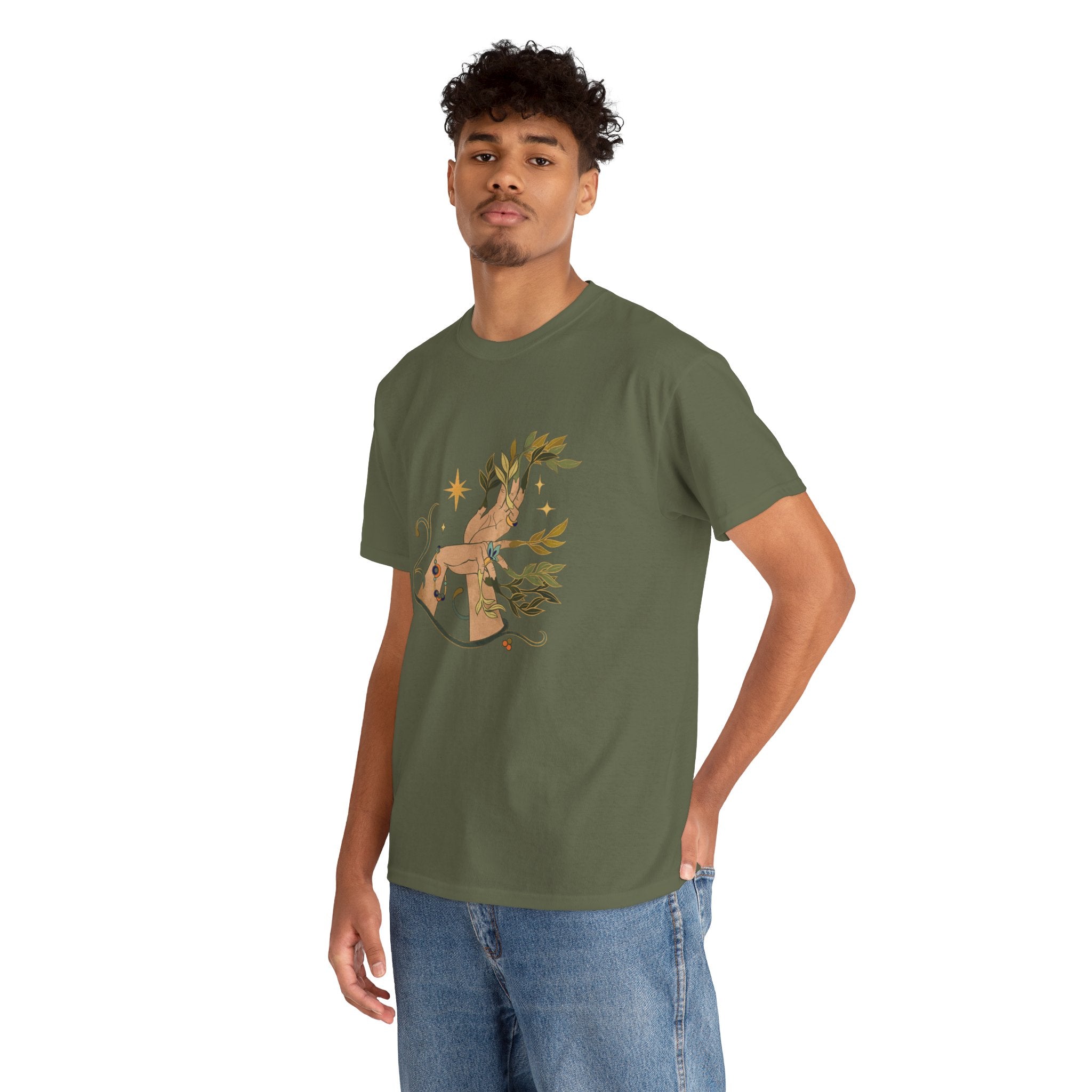 Bohohemian Plant Hands Unisex Graphic Novelty Shirt Tee