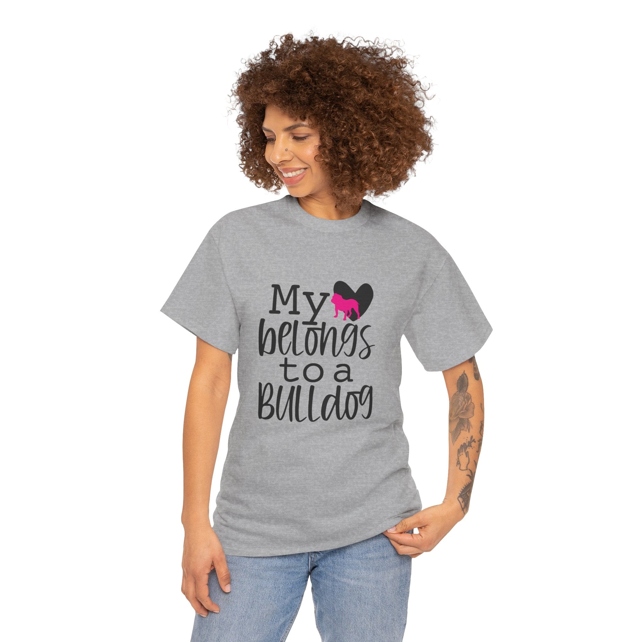 My Love Belongs To A Bulldog Dog Lover Unisex Mens Womens T-Shirt