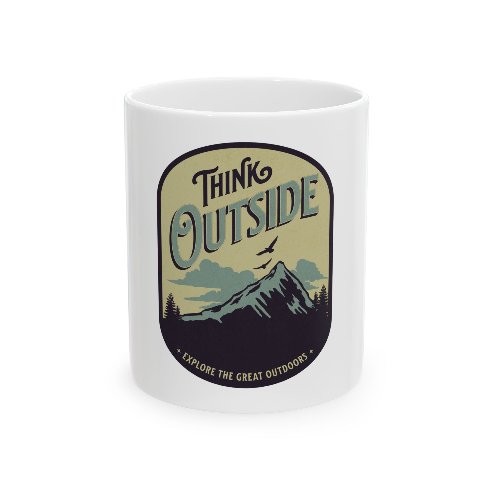 Vintage Camping Outdoors Mountain Retro Graphic Novelty Ceramic Coffee Mug