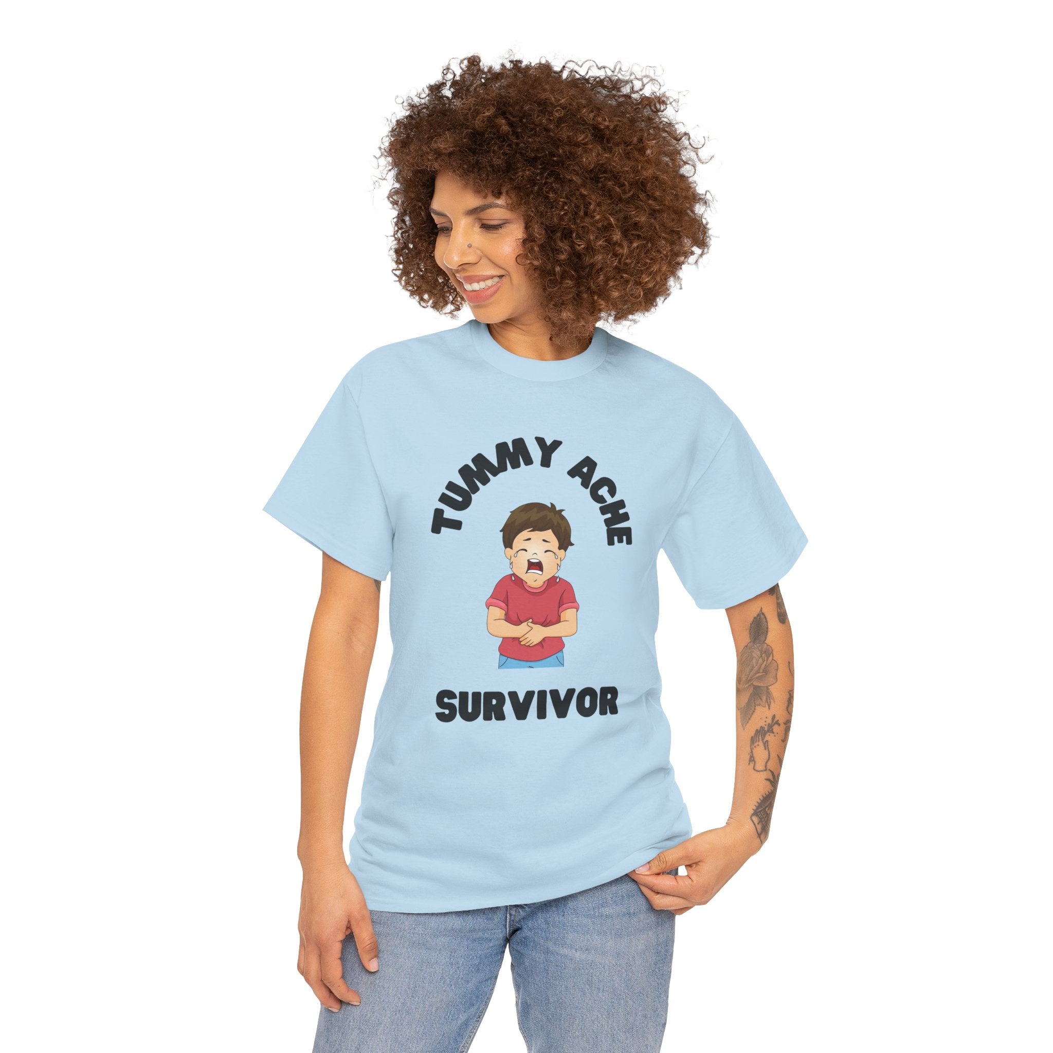 Tummy Ache Survivor Funny Meme Unisex Mens Women T-Shirt