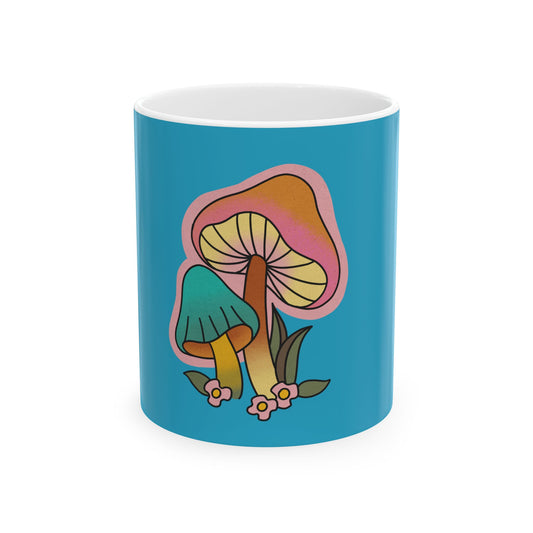 Cute Retro Vintage Mushroom Fungi Ceramic Coffee Mug