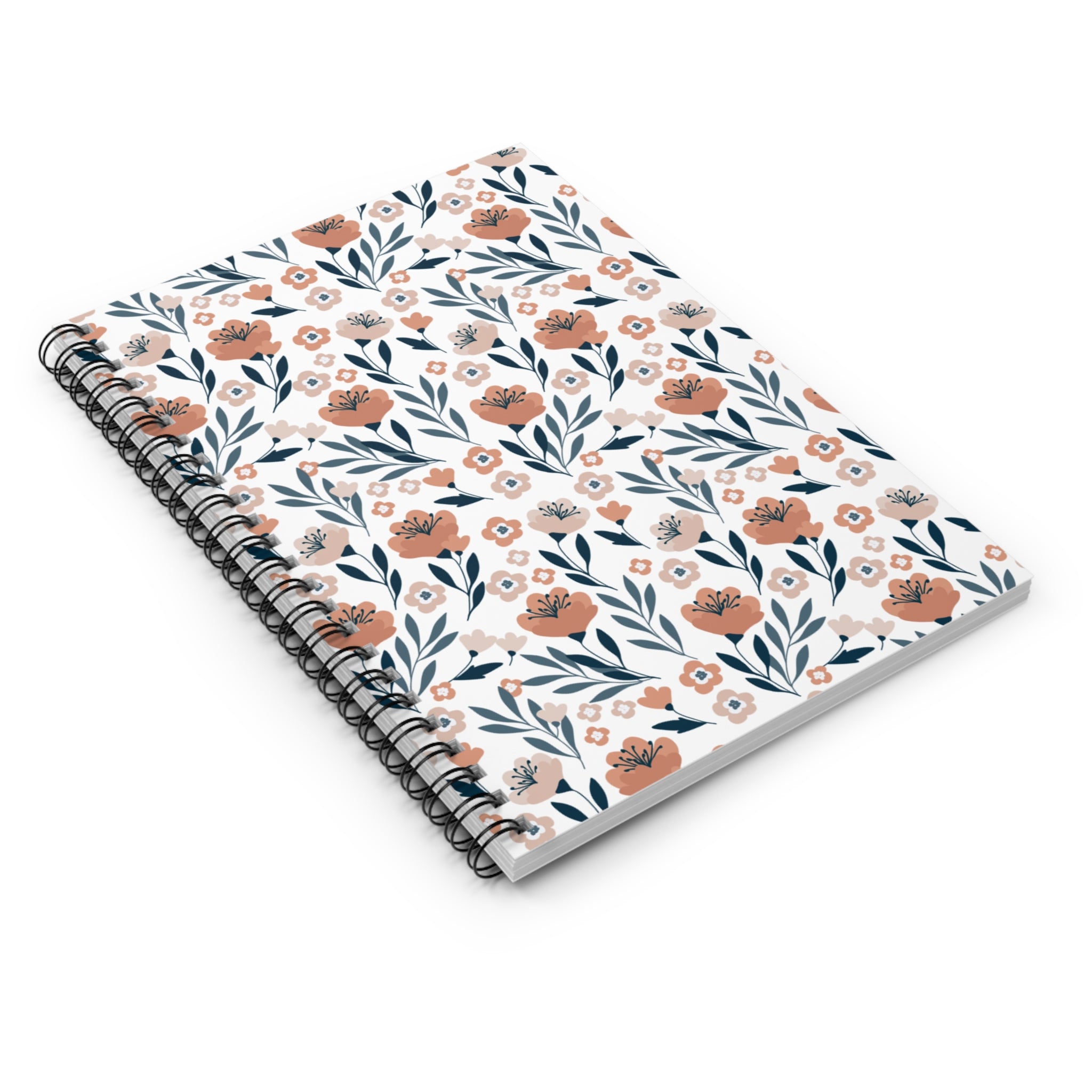 Cute Floral Boho Style Retro Flower Plant Spiral Journal Notebook