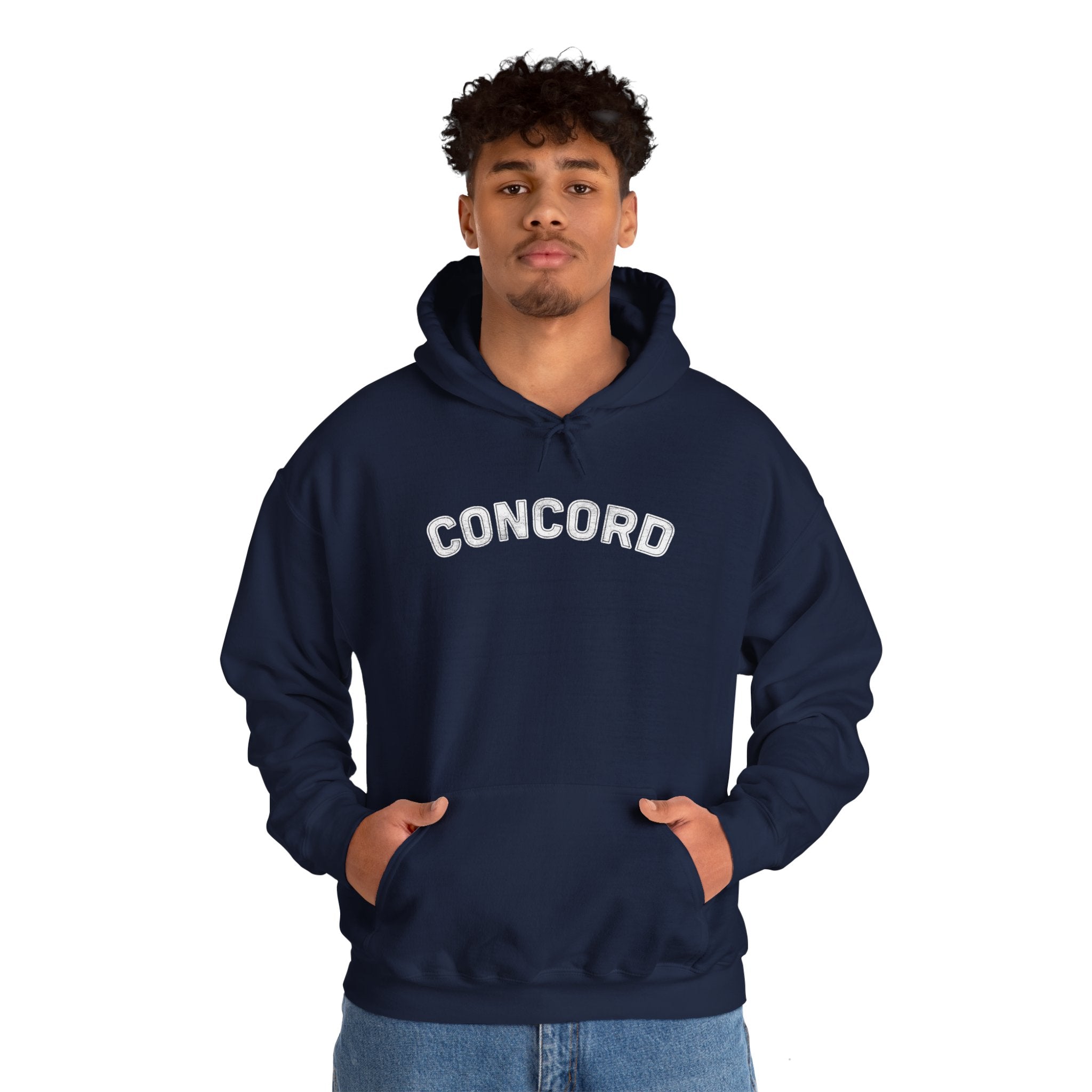 Concord North Carolina NC Curved Font Hoodie