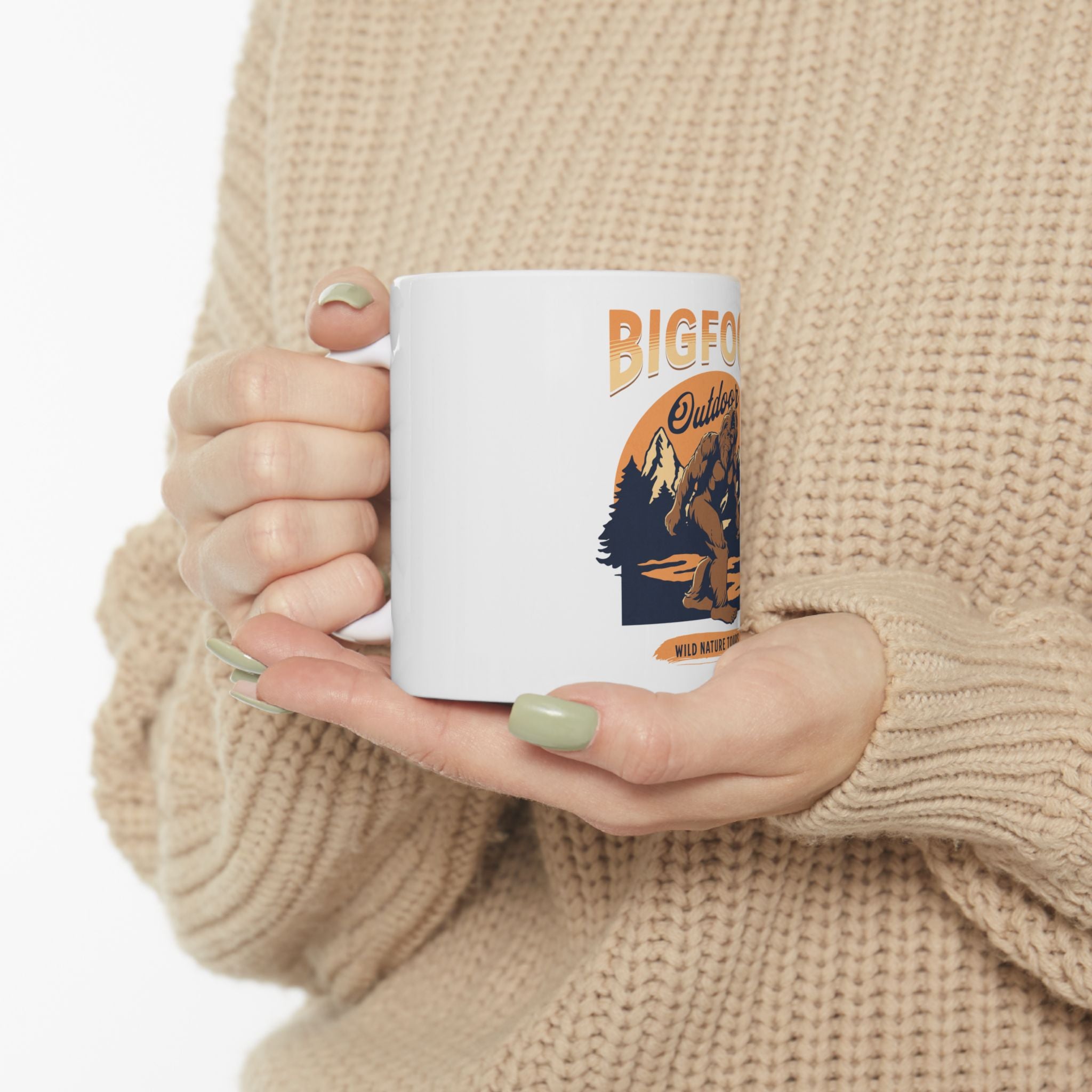 Bigfoot Camping Gift Graphic Novelty Ceramic Coffee Mug