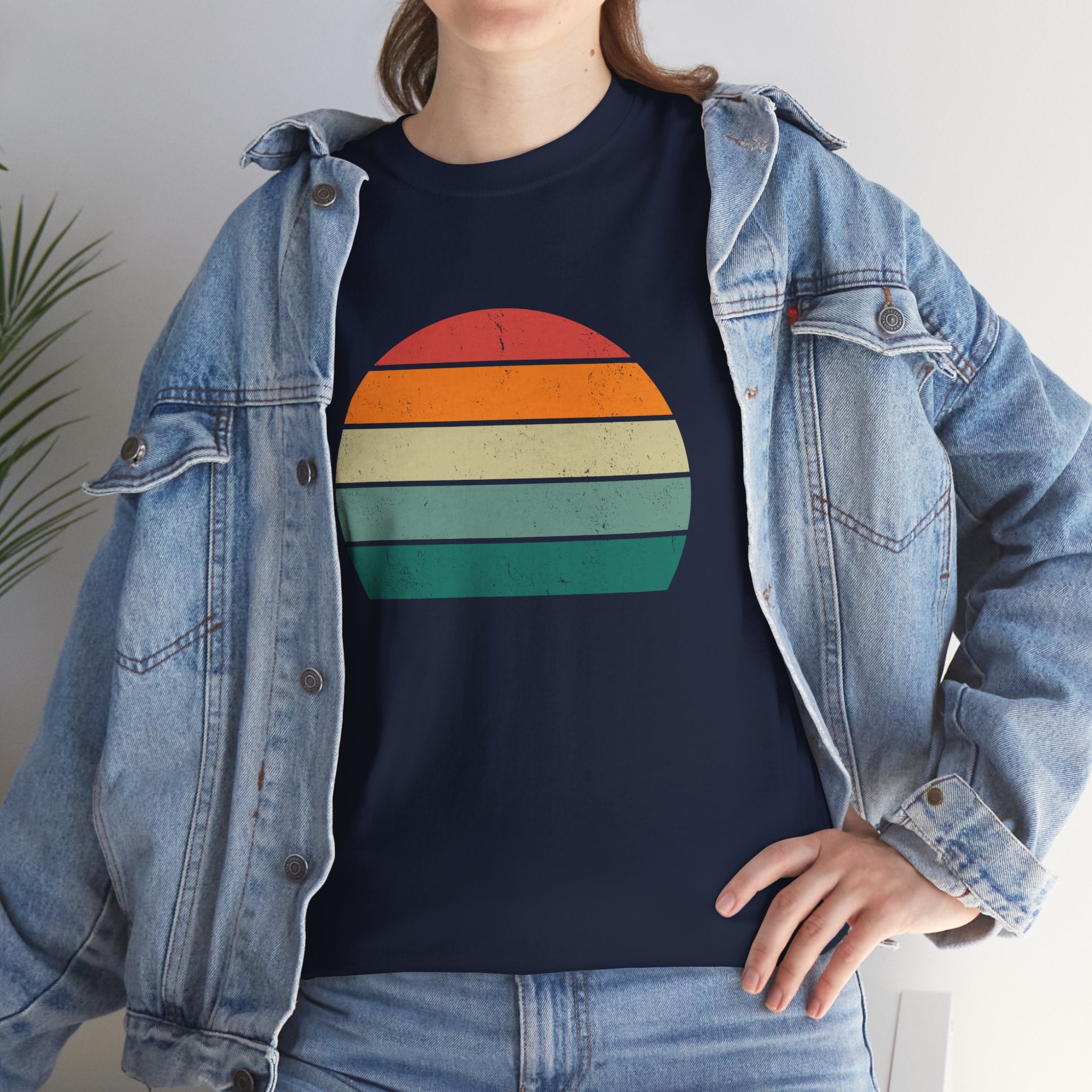 Retro Distressed Sunset Unisex Graphic Novelty Shirt Tee