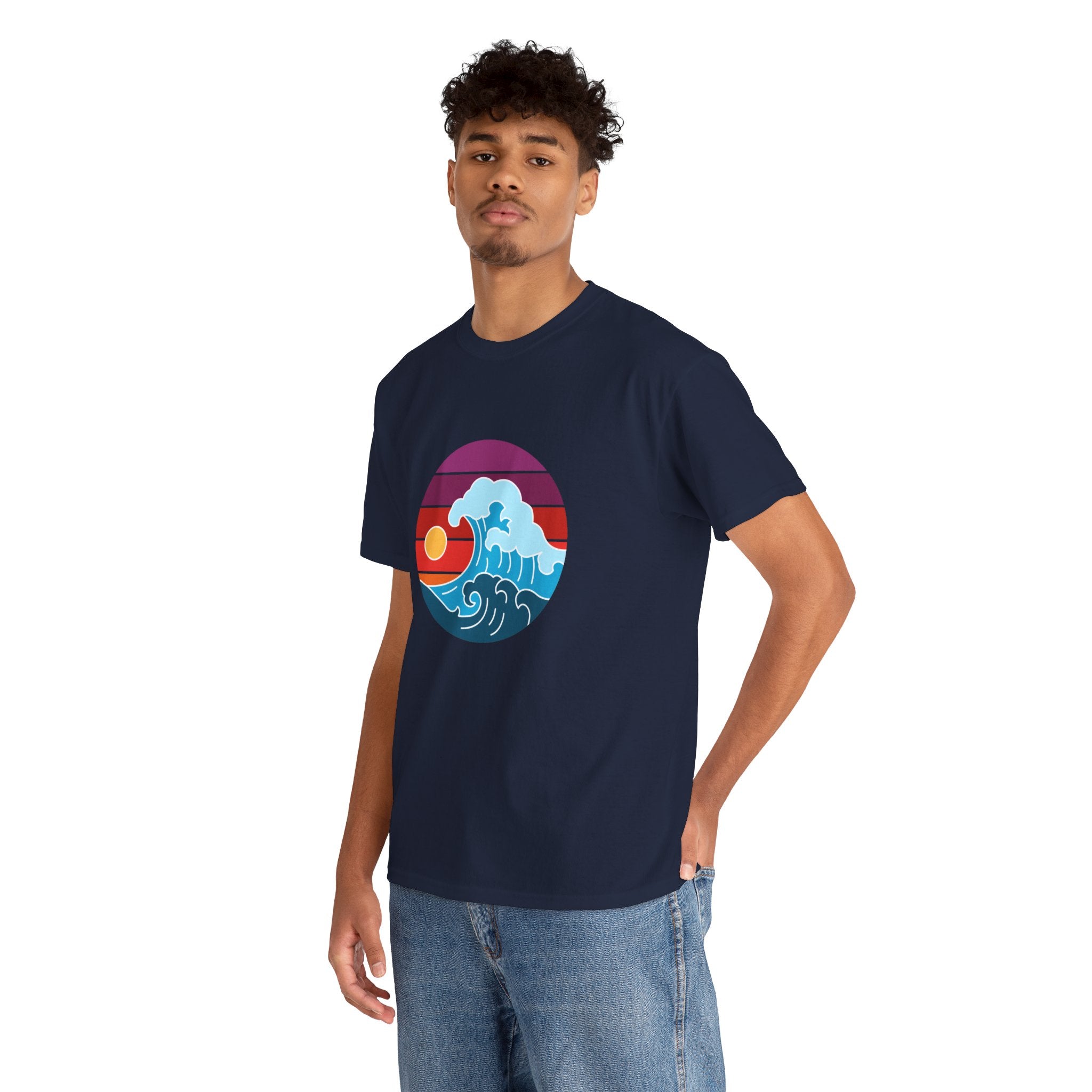 Wave Sunset Ocean Unisex Graphic Novelty Shirt Tee