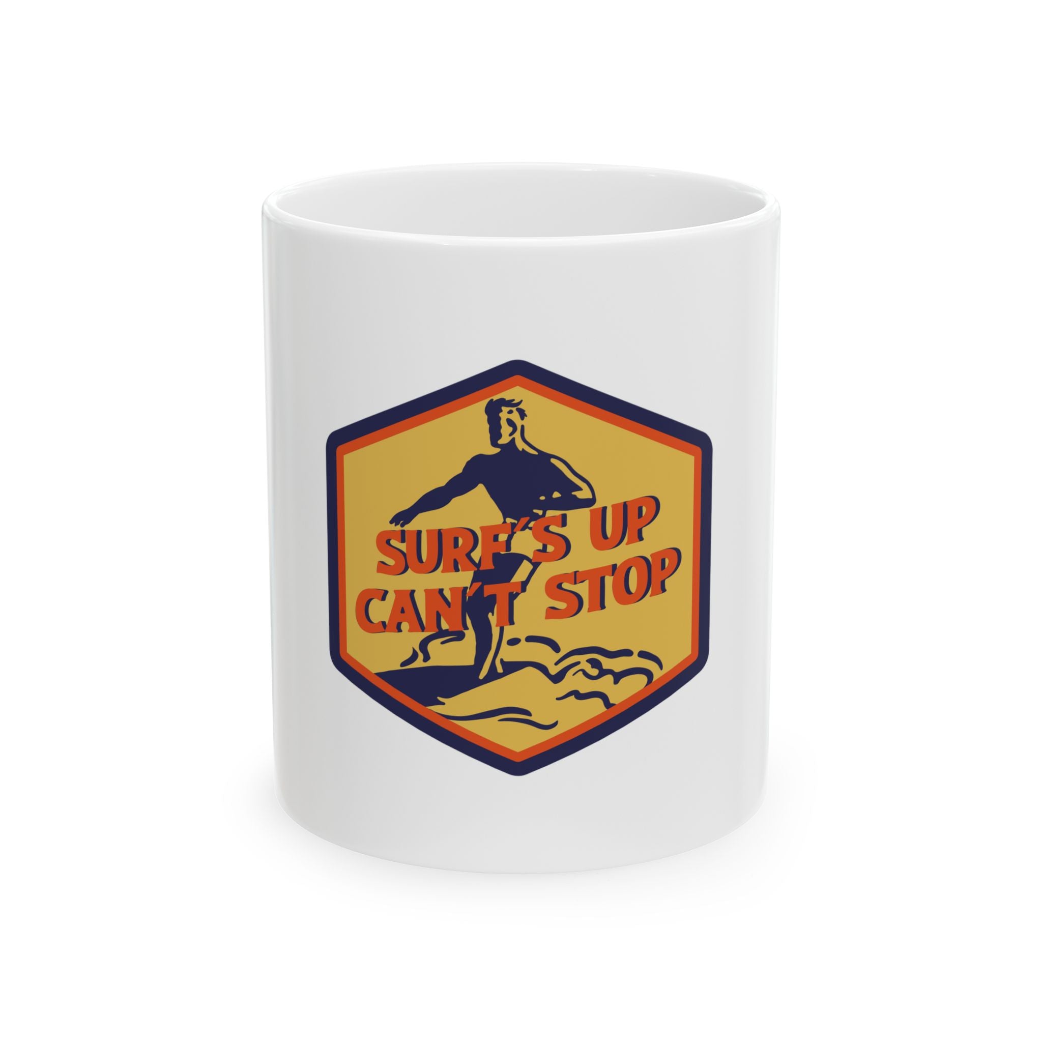 Surfing Retro Beach Graphic Novelty Ceramic Coffee Mug