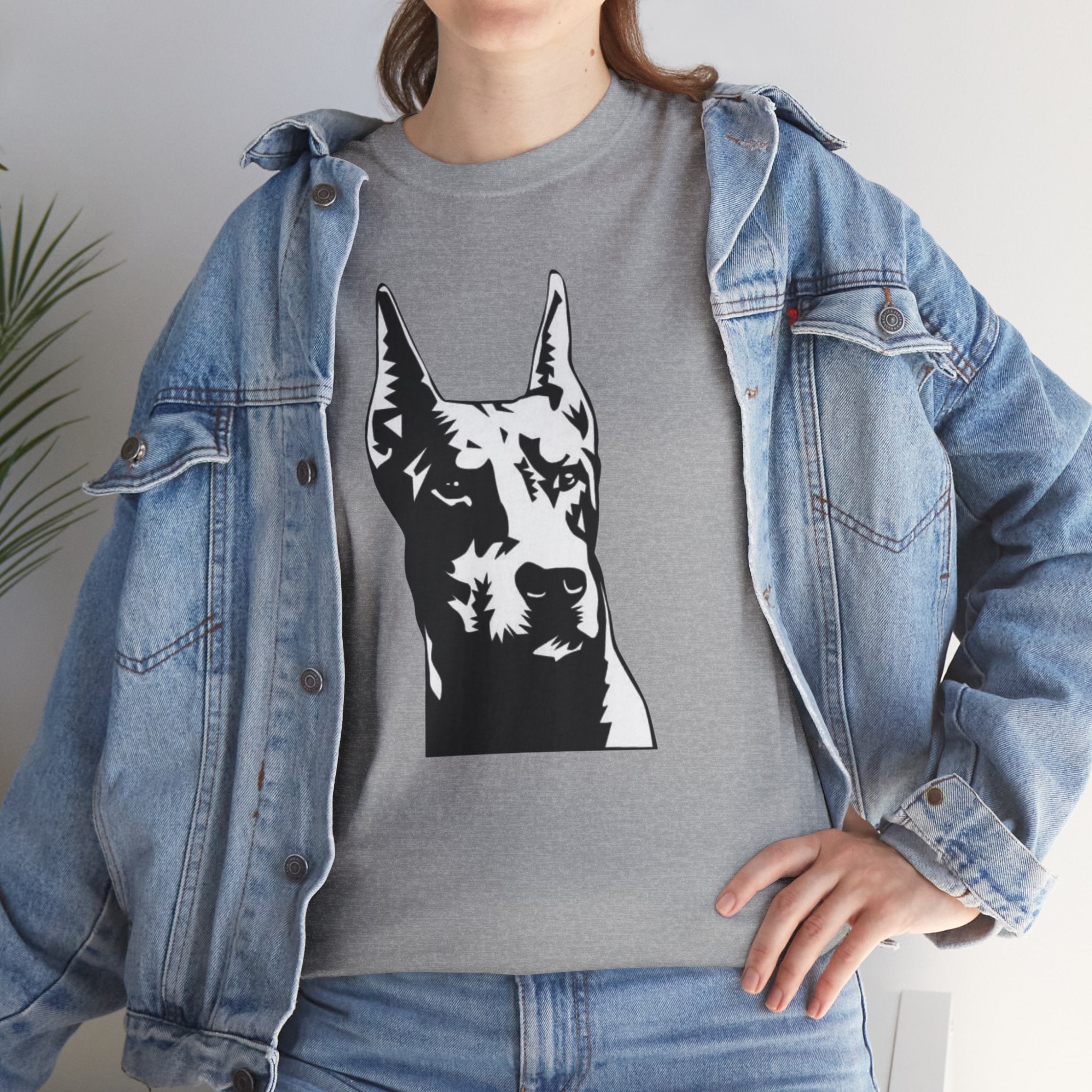 Doberman Dog Lover Cute Unisex Heavy Cotton Tee