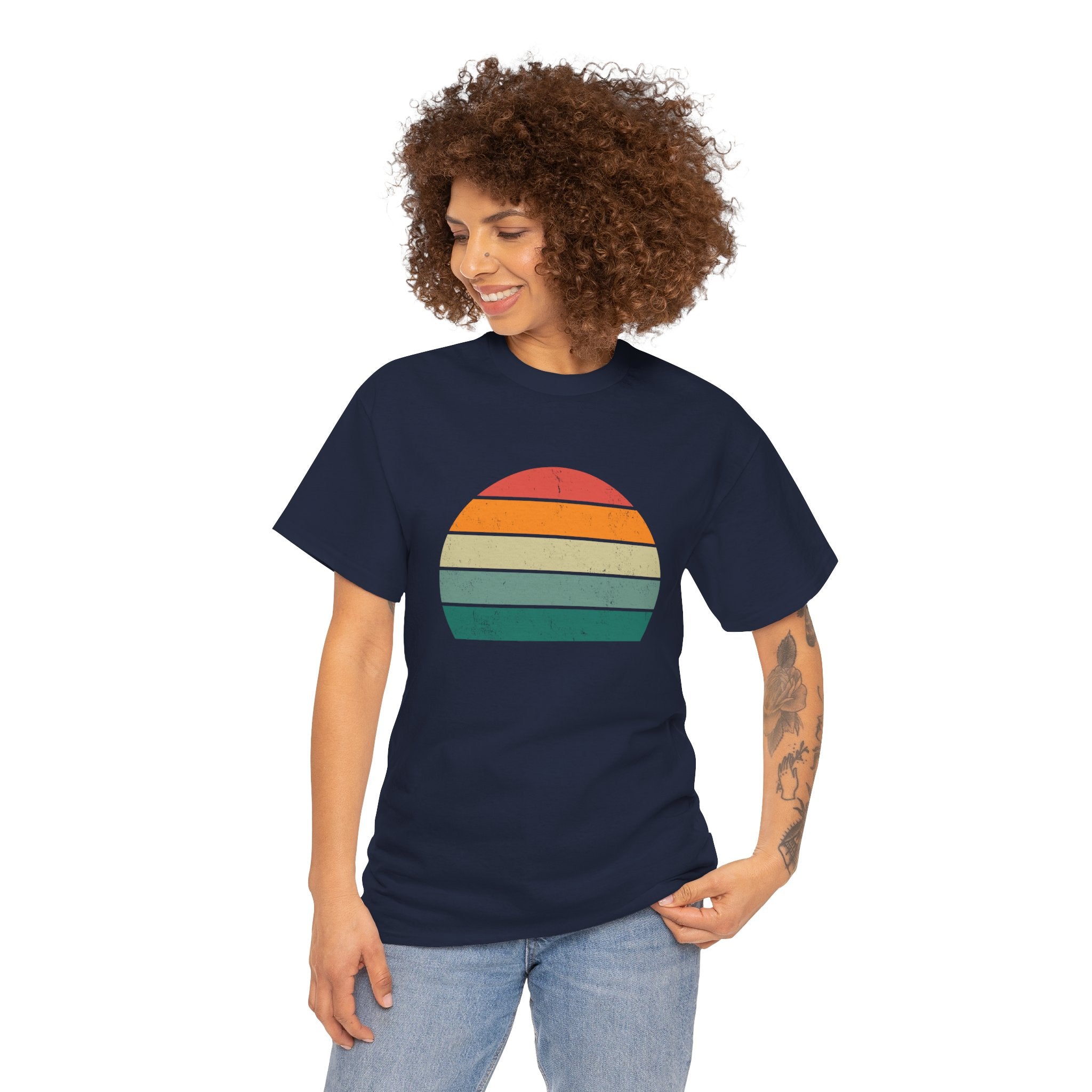 Retro Distressed Sunset Unisex Graphic Novelty Shirt Tee