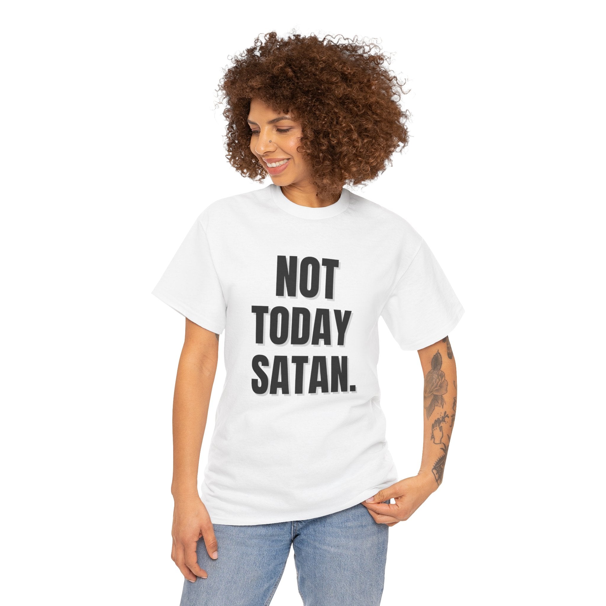 Not Today Satan Graphic Funny Novelty Gift Unisex T-Shirt