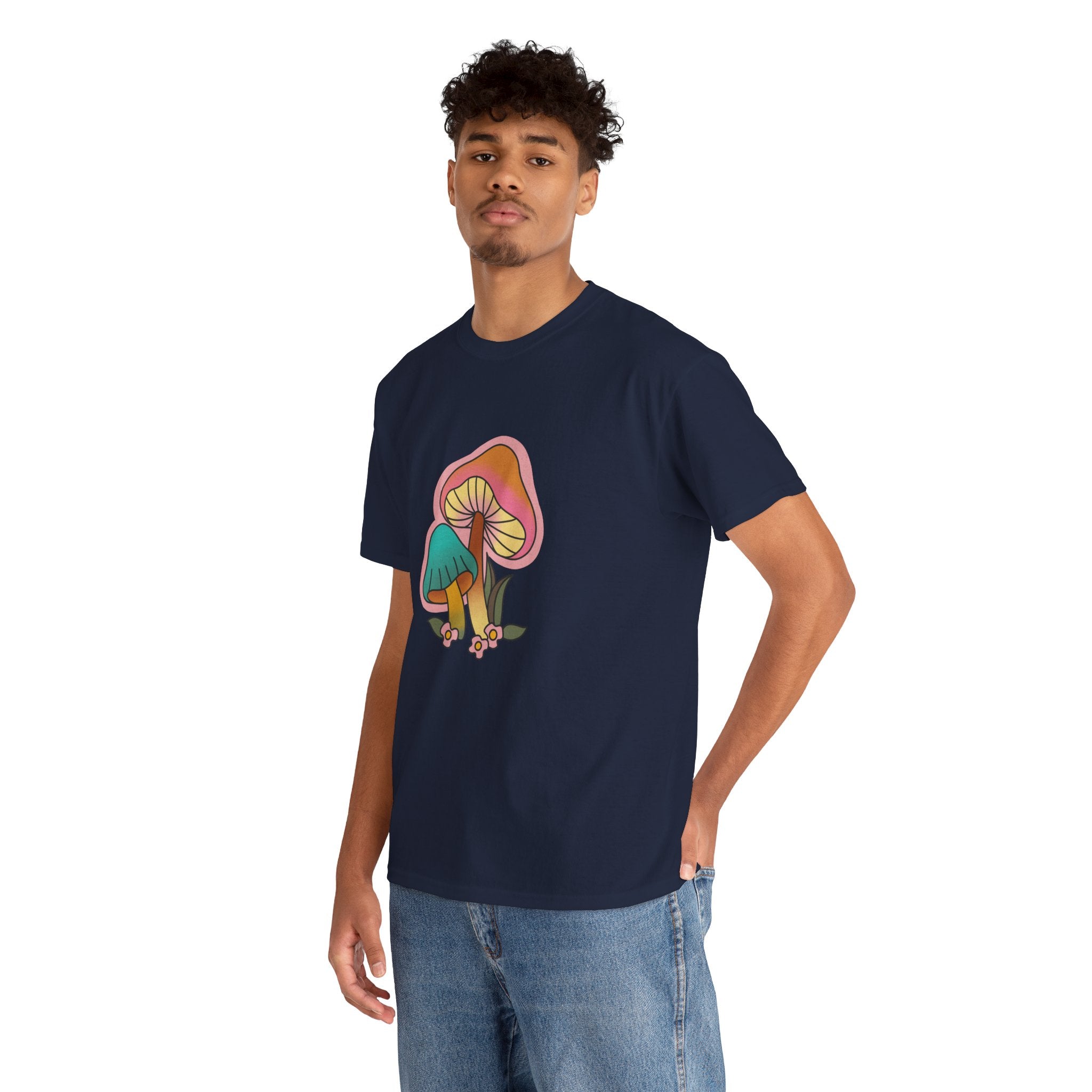 Cute Retro Hippie Mushroom Fungi Unisex Graphic Novelty Shirt Tee