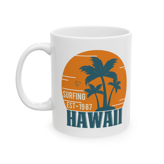 Surfing Hawaii Souvenir Gift Ceramic Mug