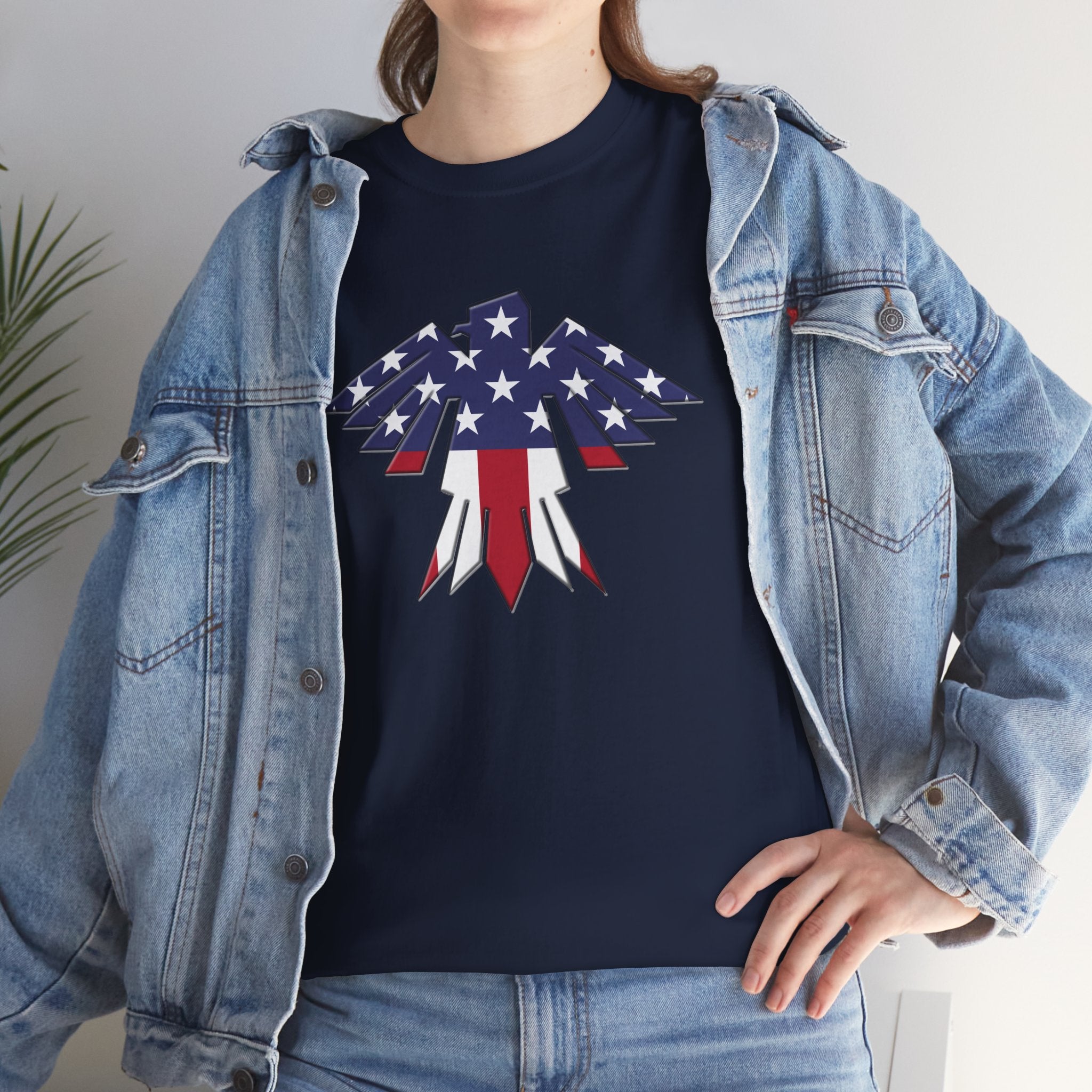 Patriotic Eagle USA Flag Unisex Heavy Cotton Tee